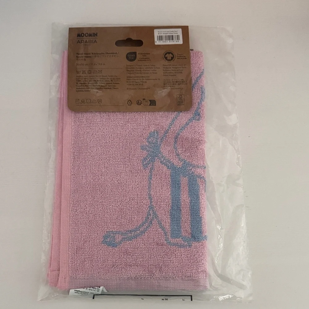 Moomin Arabia Hand Towel Organic Cotton Family Time NIB